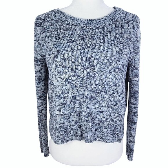 Divided Sweaters - Women's Navy Blue White Soft & Cozy Sweater